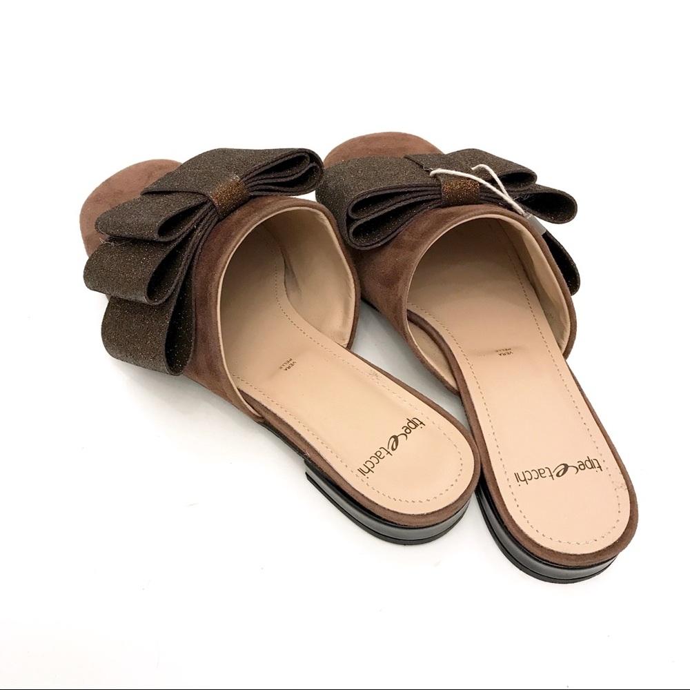 Tipe E Tacchi Slip on Mule Shoes Brown Bow